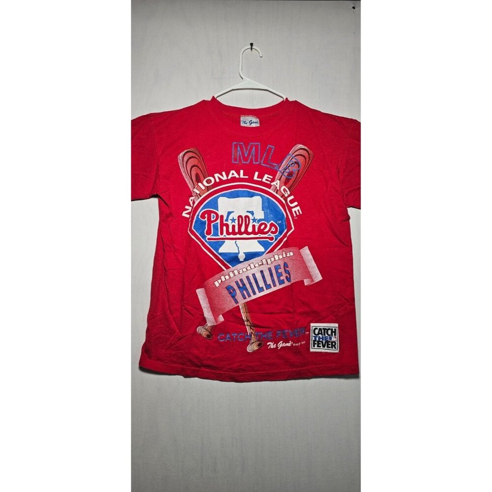Vintage MLB Philadelphia Phillies Baseball Red T Shirt 1993 The Game Sz Medium